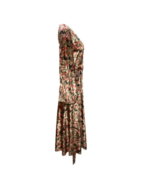 ROTATE BIRGER CHRISTENSEN vestido midi de terciopelo con estampado floral 