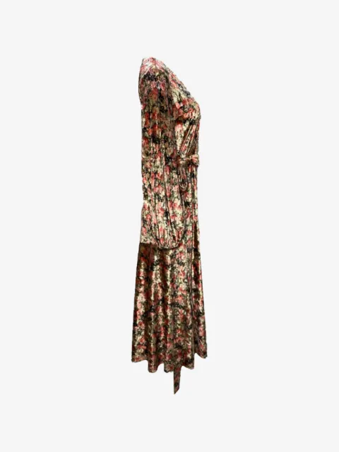 ROTATE BIRGER CHRISTENSEN floral-print velvet midi dress