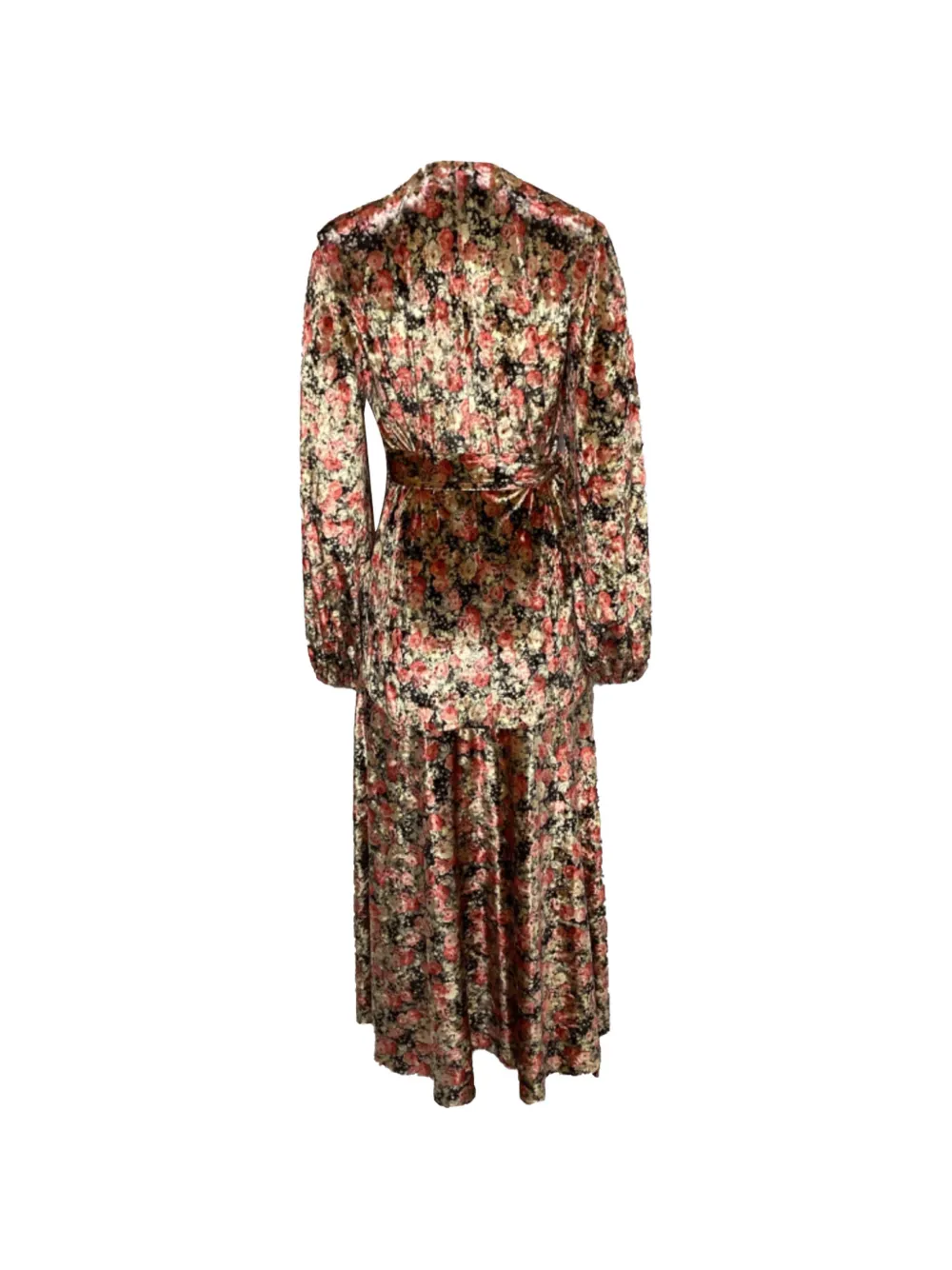Floral-Print Velvet Midi Dress