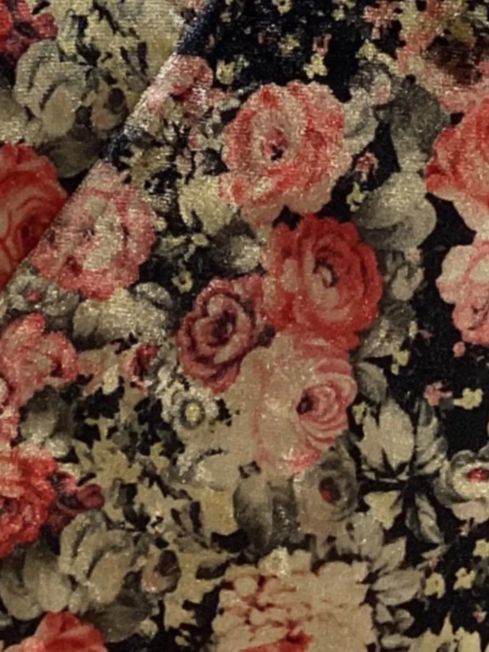 Floral-Print Velvet Midi Dress