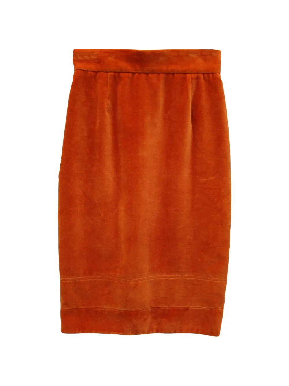 Moschino Pre-Owned velvet pencil skirt - Oranje