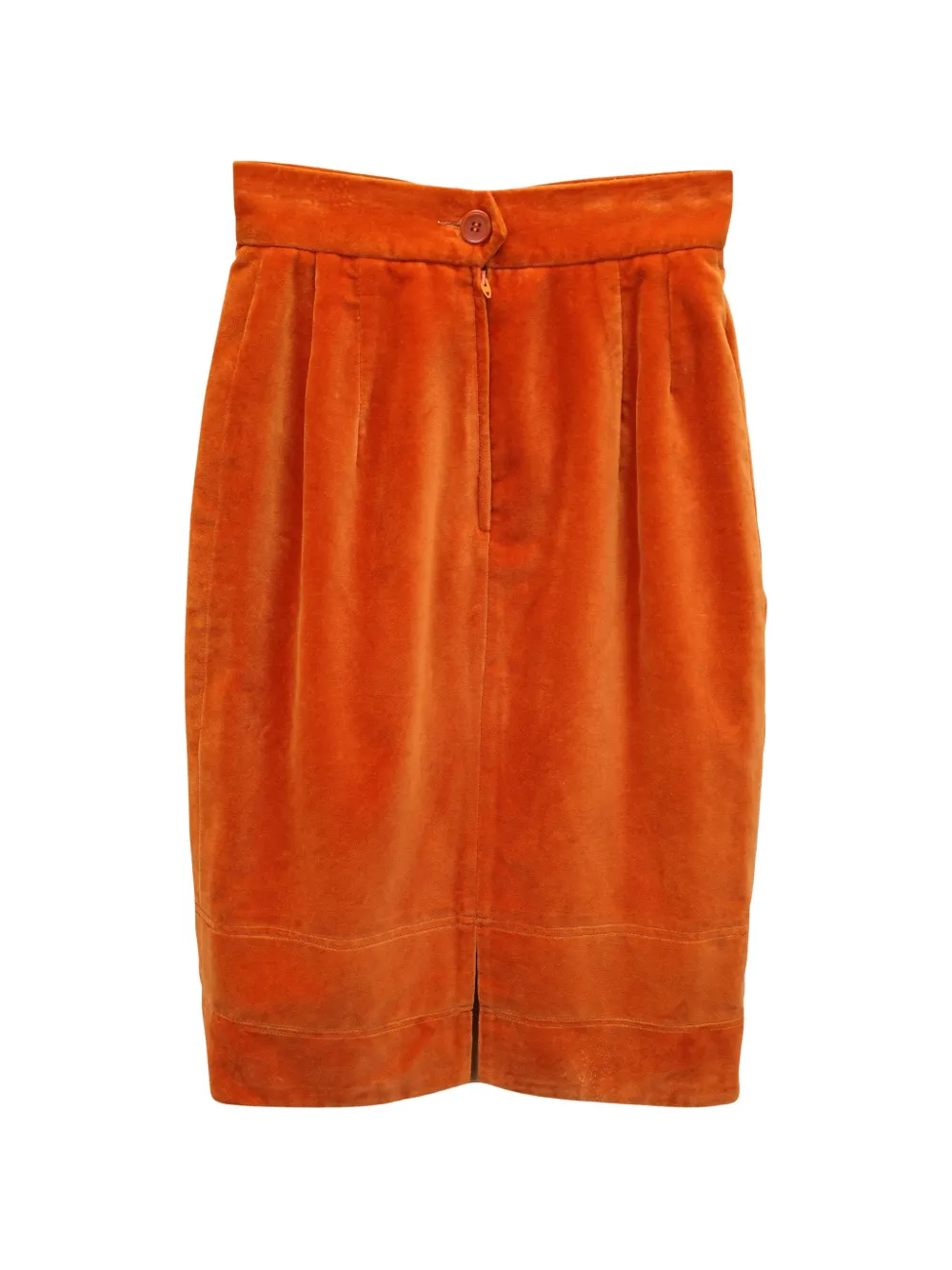 Moschino Pre-Owned velvet pencil skirt - Arancione