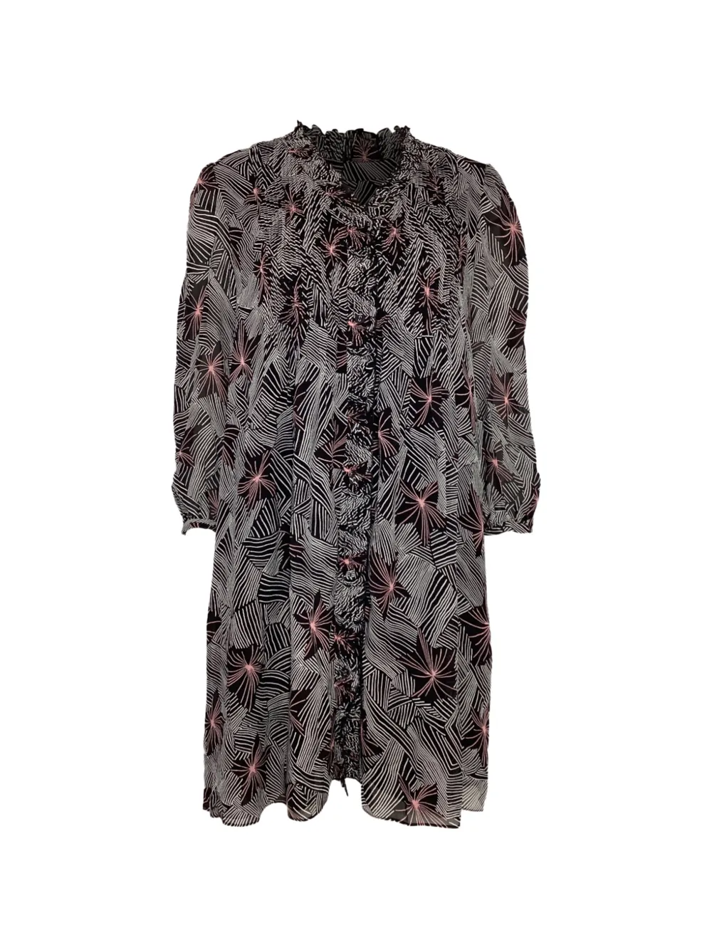 Diane Von Furstenberg Vintage Layla graphic mini dress - Nero