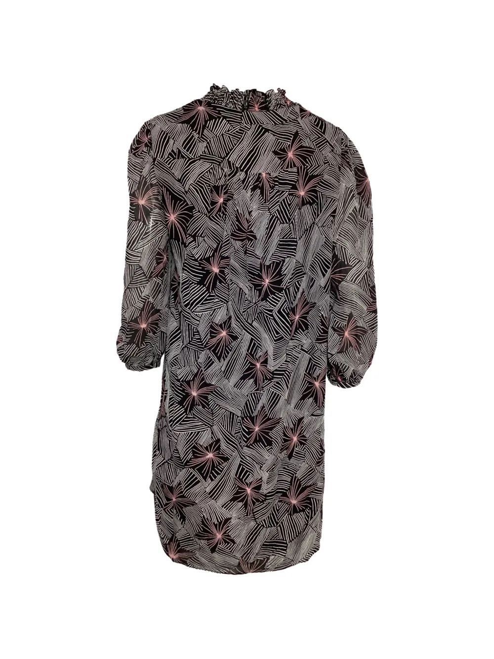 Diane Von Furstenberg Vintage Layla graphic mini dress - Zwart