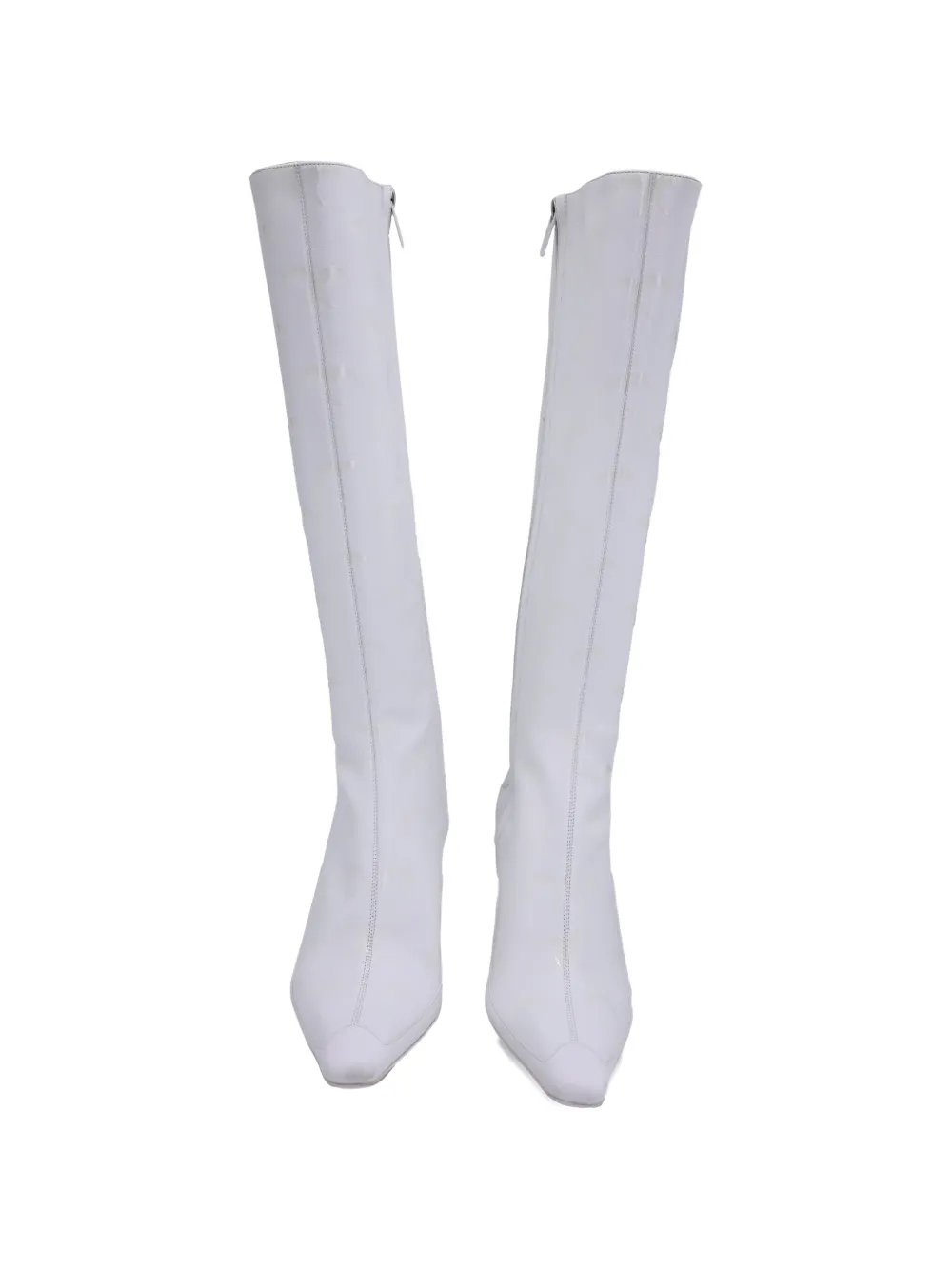 Jimmy Choo Pre-Owned x Marine Serre moon-print leather knee-high boots - Wit