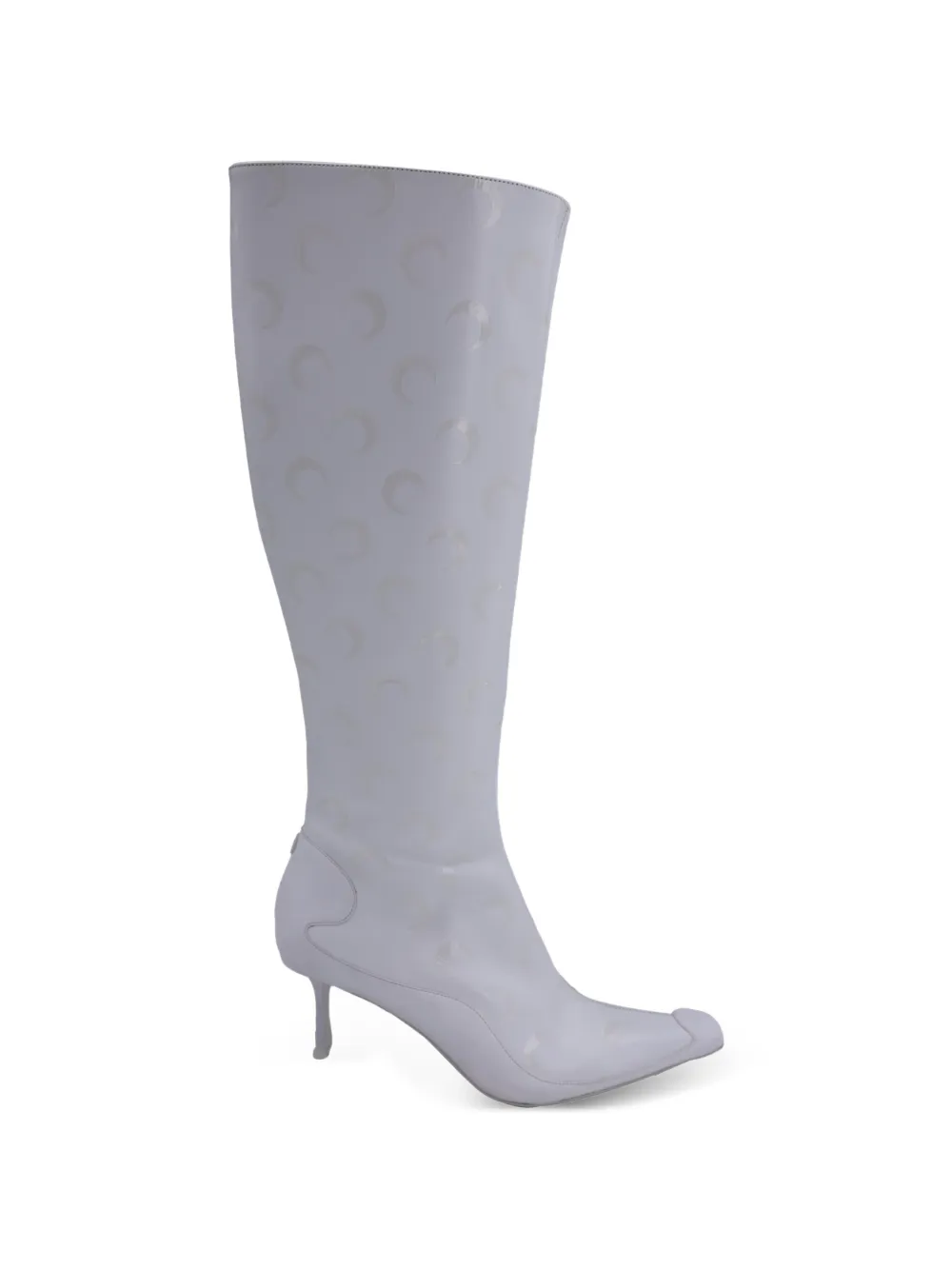 Jimmy Choo Pre-Owned x Marine Serre moon-print leather knee-high boots - Bianco