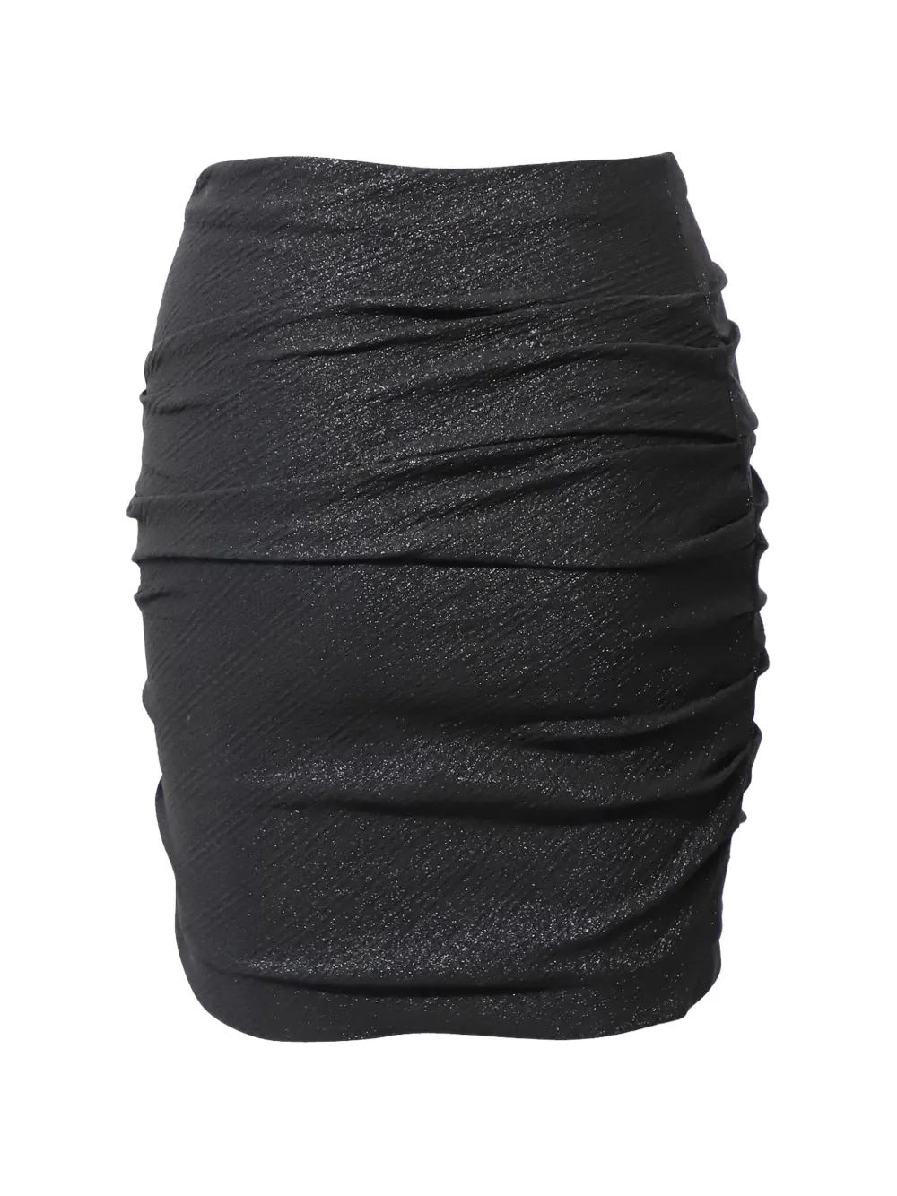 Maje Gathered glittery mini skirt - Zwart
