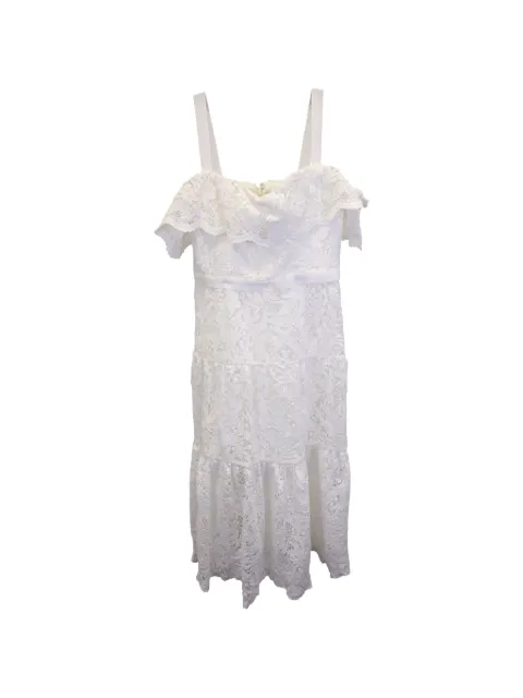 Marchesa Notte off-the-shoulder tiered dress