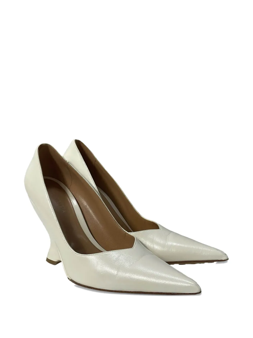 Bottega Veneta Pre-Owned Punta wedge-heel pumps - Wit
