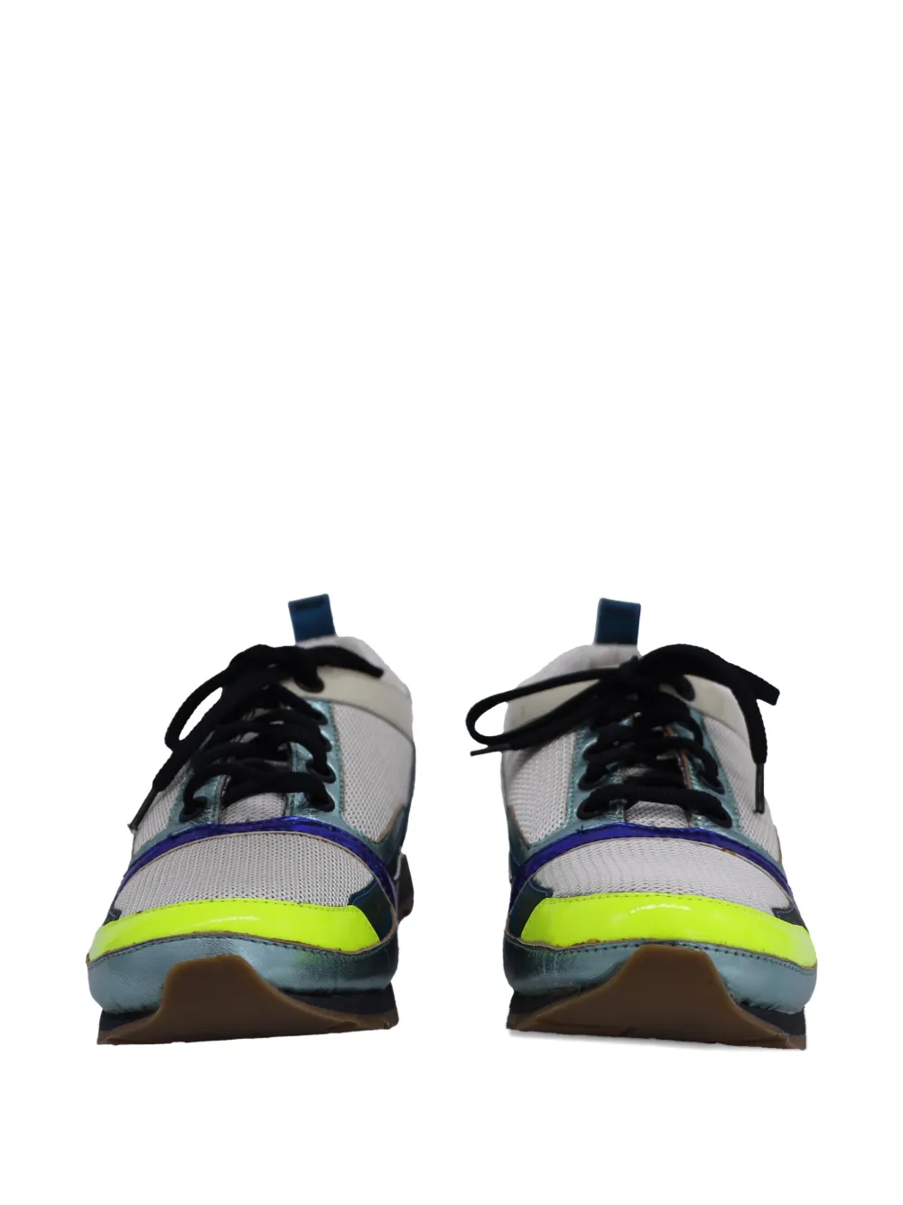 Jil Sander Pre-Owned mesh lace-up sneakers - Beige