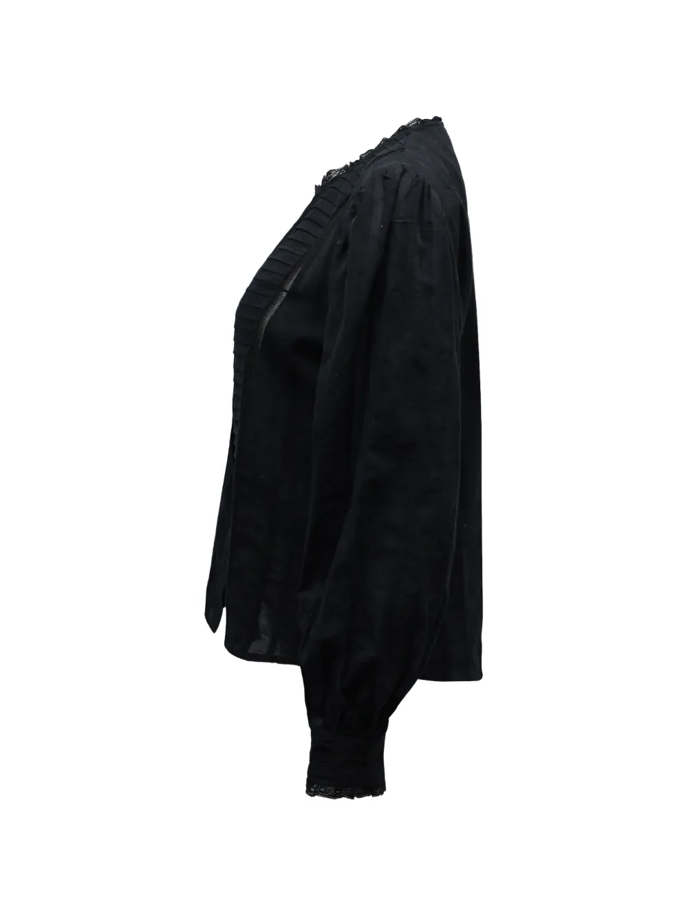 Button-Front Pleated Blouse