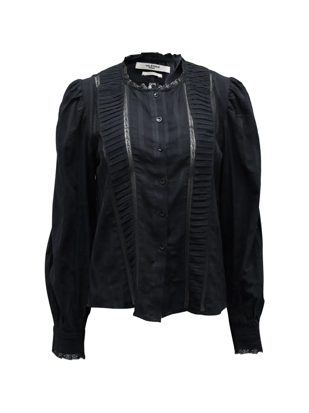 Button-Front Pleated Blouse