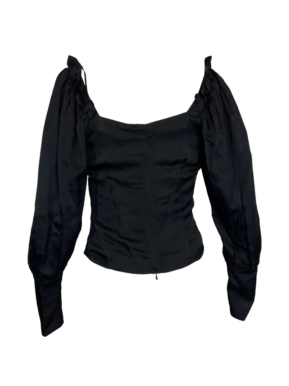 Square-Neck Long-Sleeve Blouse
