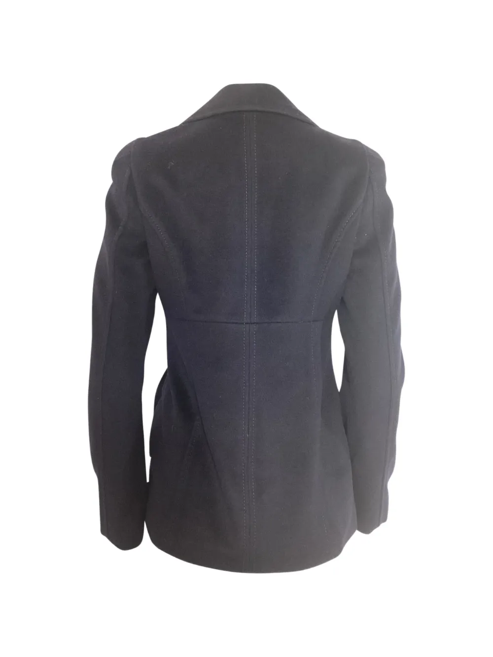 Max Mara double-breasted virgin-wool pea coat - Blauw