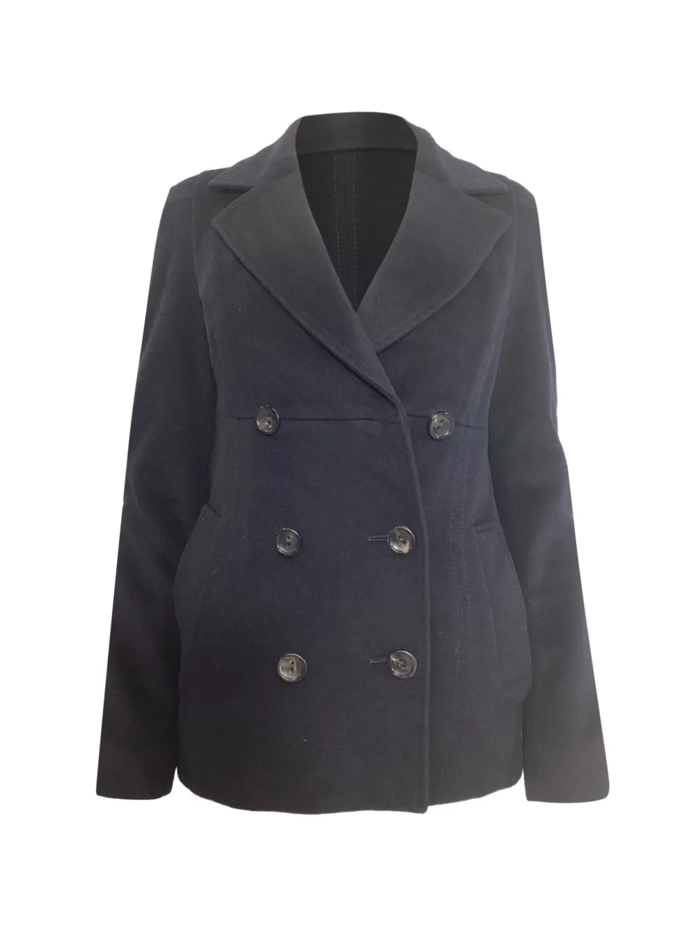 Max Mara double-breasted virgin-wool pea coat - Blu