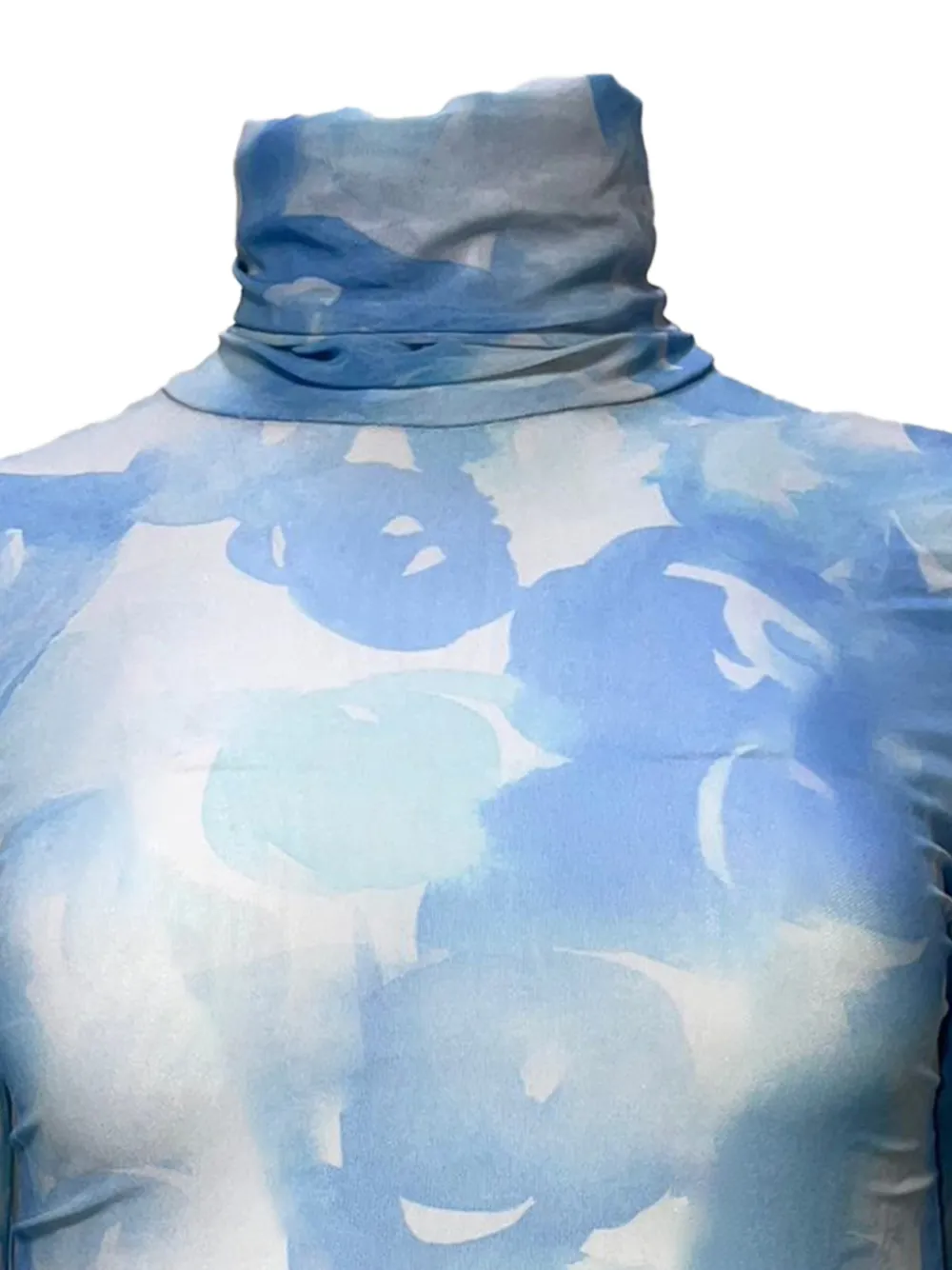 Printed Turtleneck Long-Sleeve Top