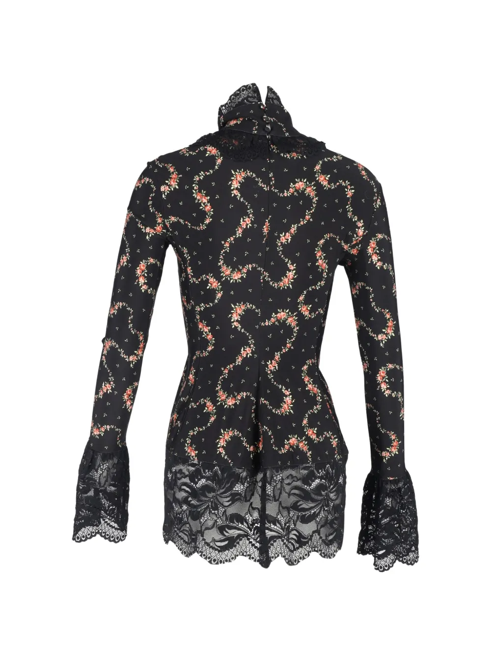 Paco Rabanne Pre-Owned high-neck floral-print top - Zwart