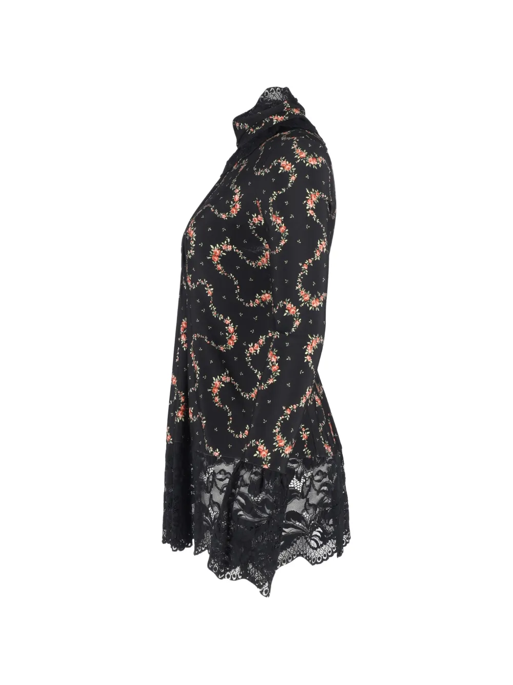 High-Neck Floral-Print Top