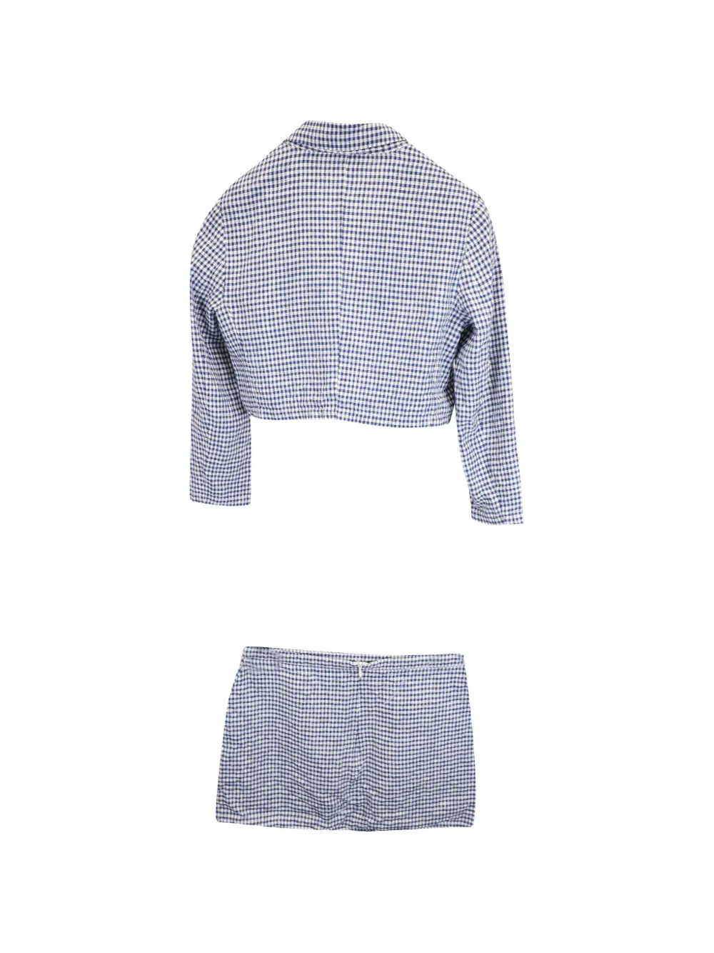 Elton Gingham-Check Cropped Blazer