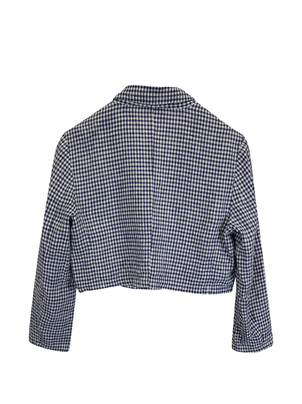 Elton Gingham-Check Cropped Blazer