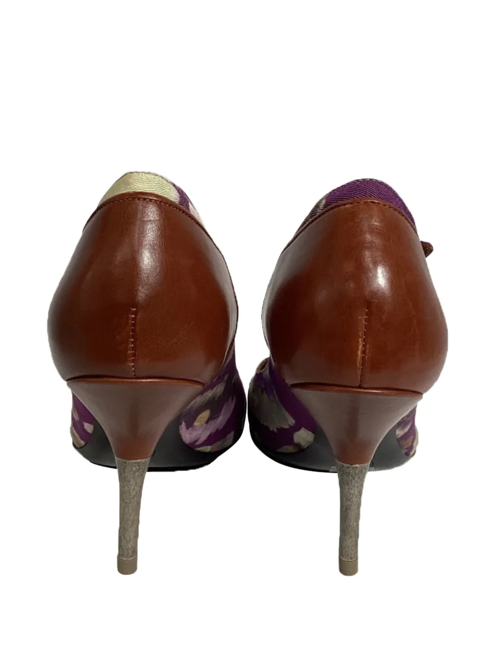 Dries Van Noten Pre-Owned floral-print buckled pumps - Paars