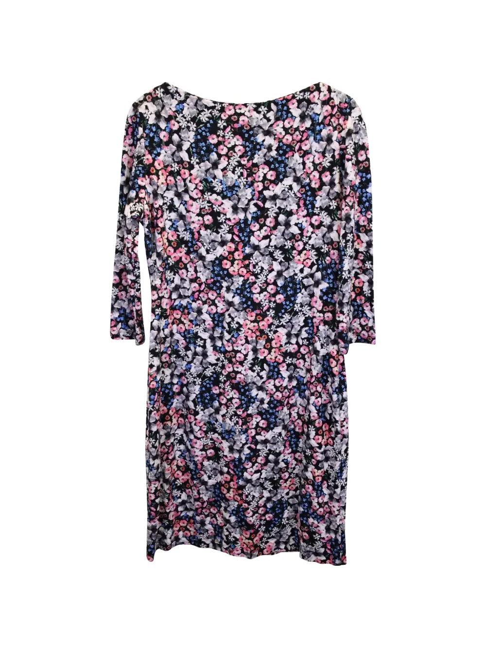 ERDEM floral three-quarter-sleeve mini dress - Zwart