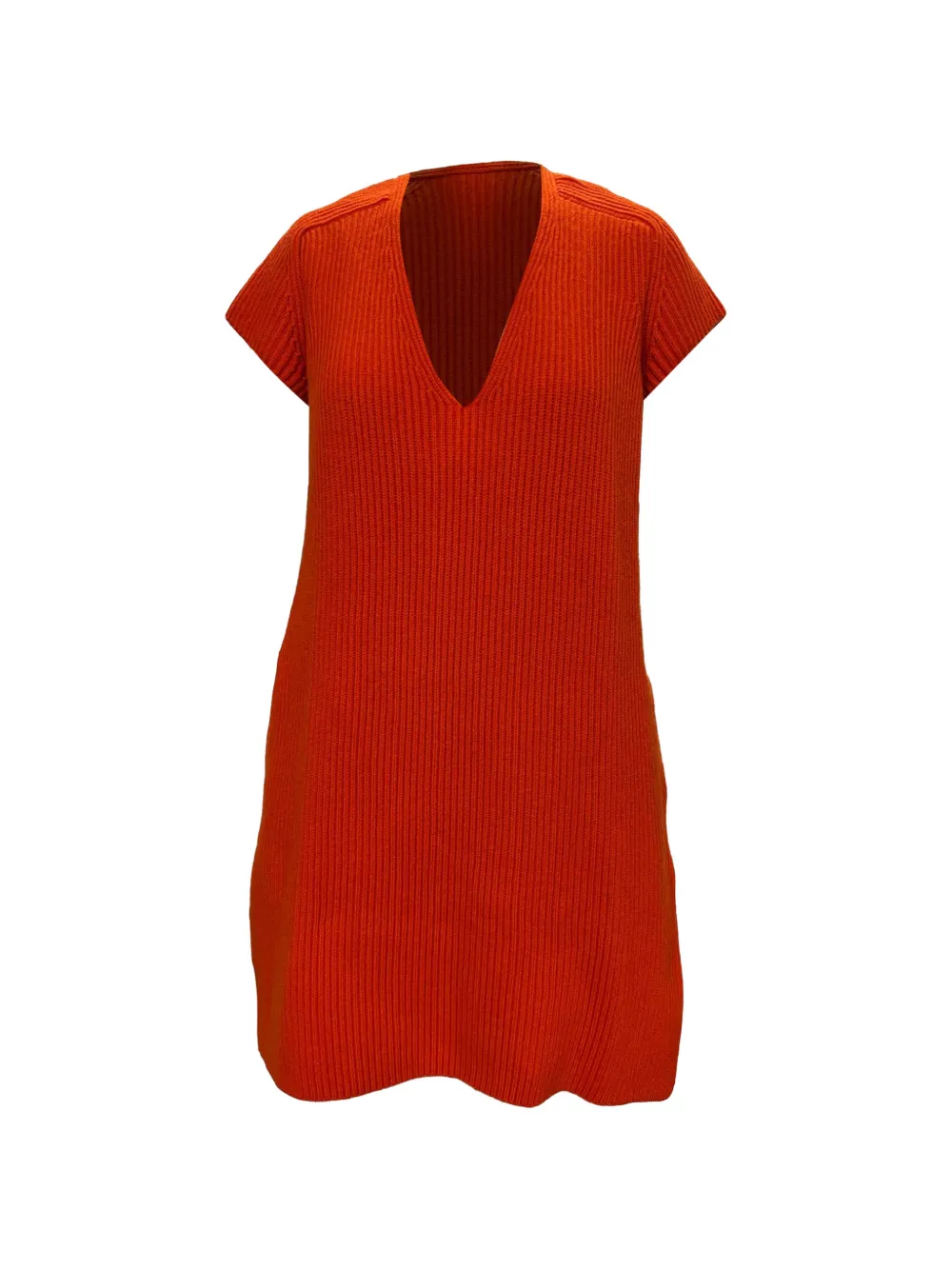 Hermès Pre-Owned knitted V-neck dress - Rosso