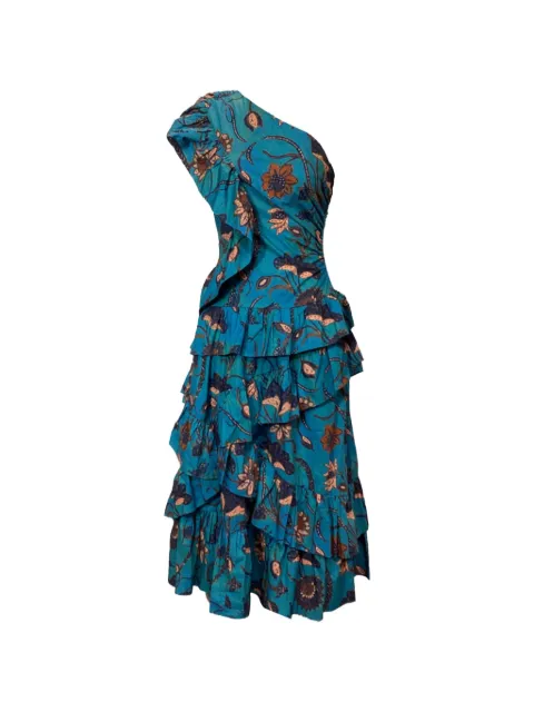 Ulla Johnson Ondine ruffle floral one-shoulder midi dress