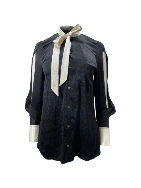 Roland Mouret textured long-sleeve blouse