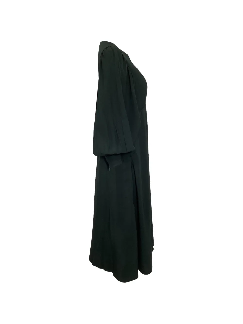 Balloon-Sleeve Midi Dress