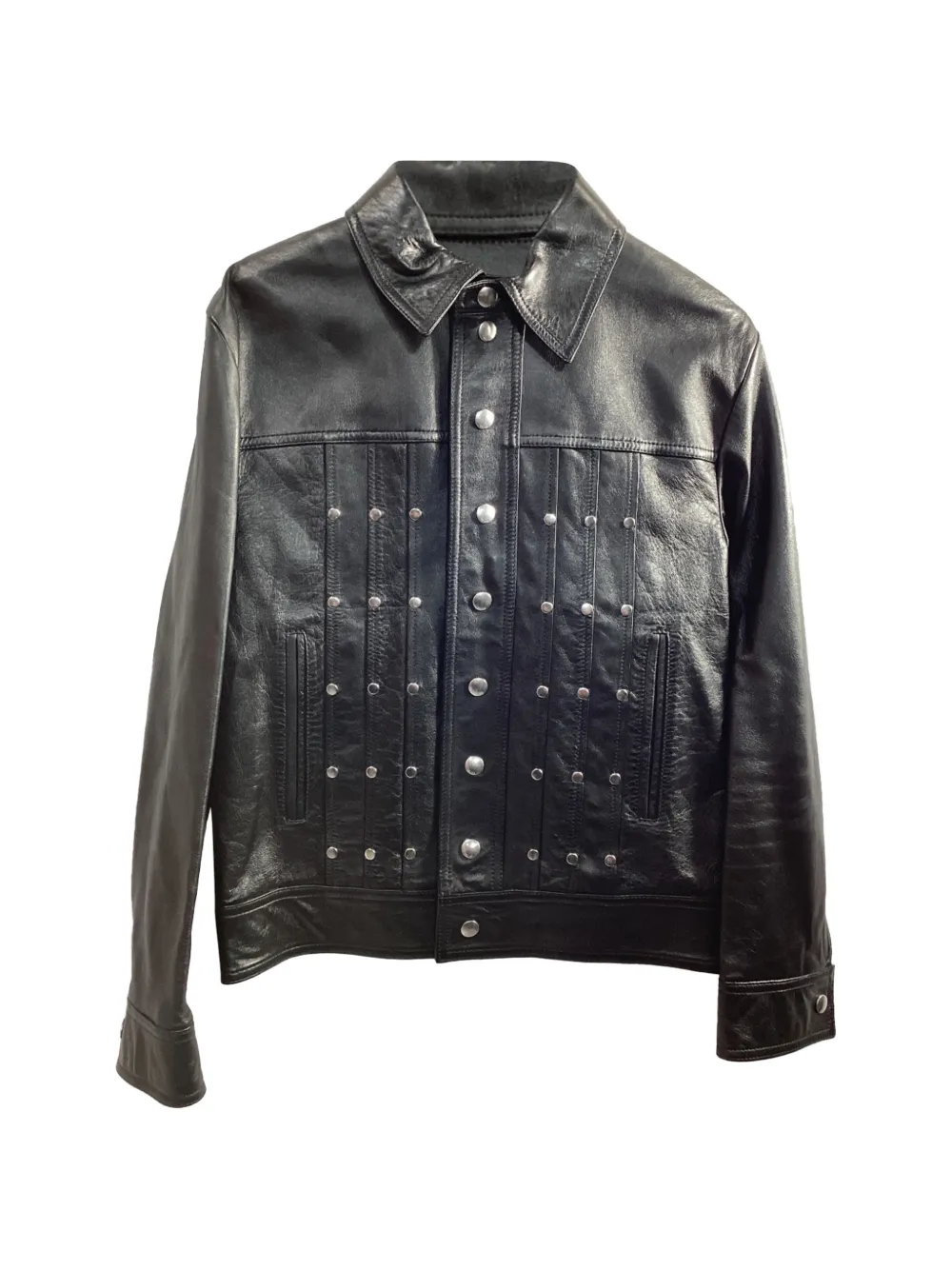 Celine Pre-Owned x Hedi Slimane studded leather jacket - Nero