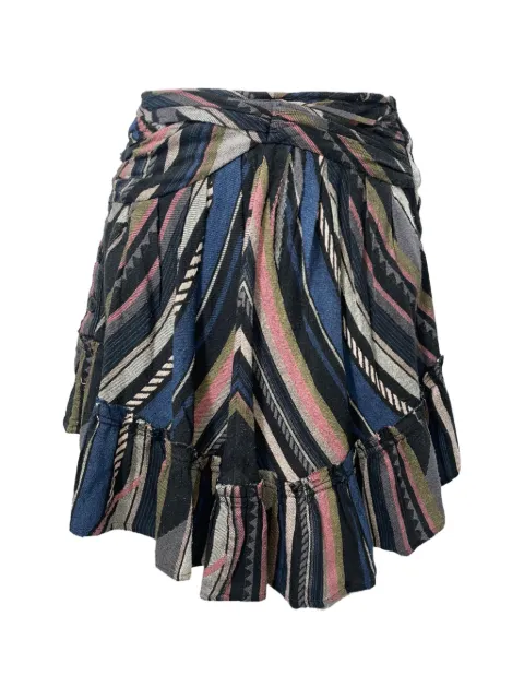 IRO patterned ruffled mini skirt