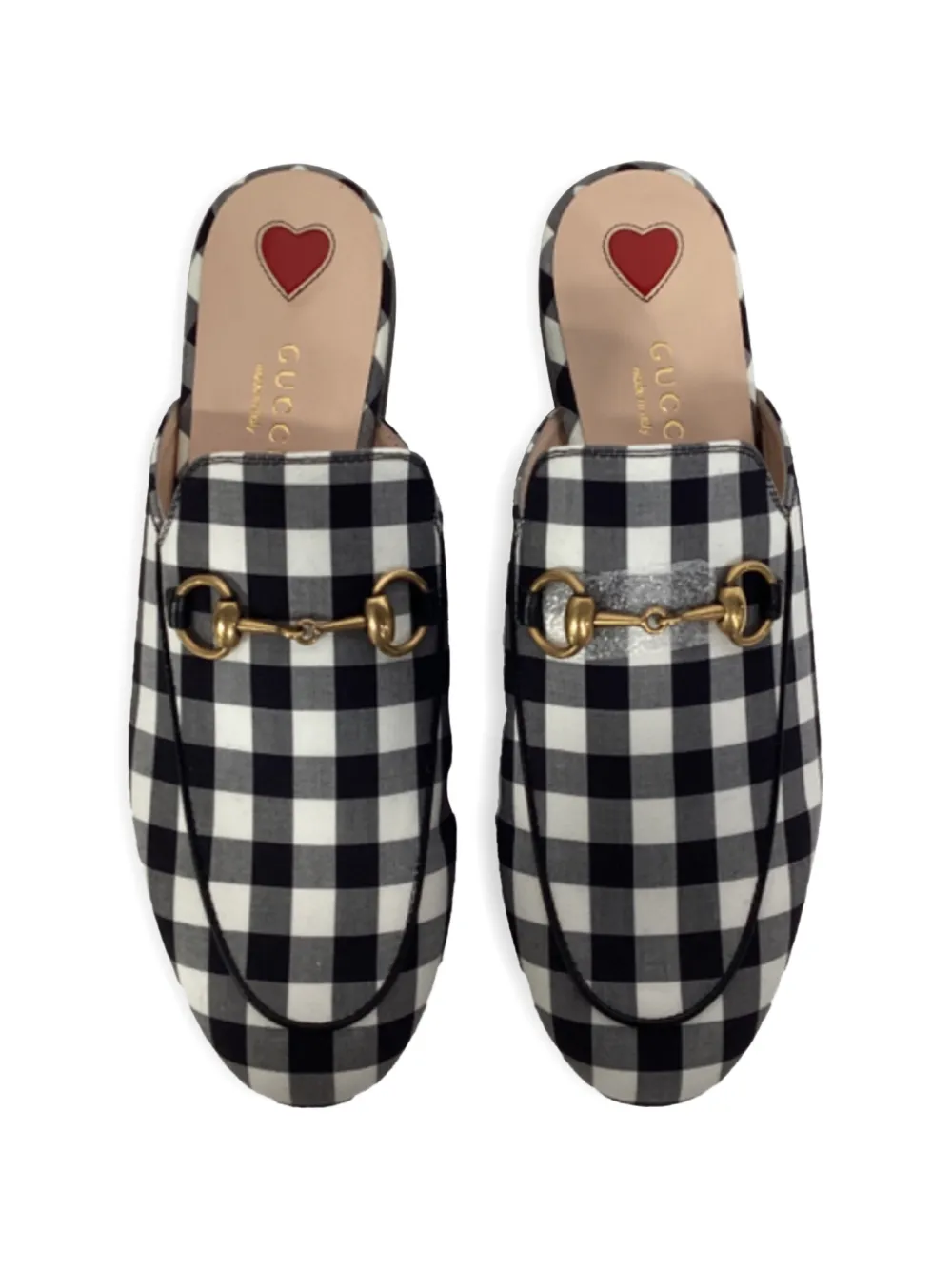 Gucci Pre-Owned Princetown checked mules - Zwart