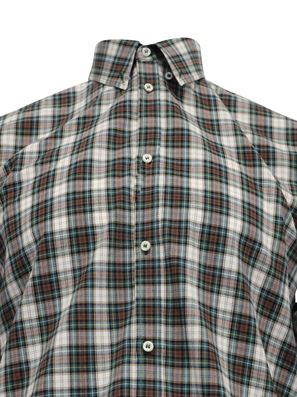 Plaid-Pattern Long-Sleeve Shirt