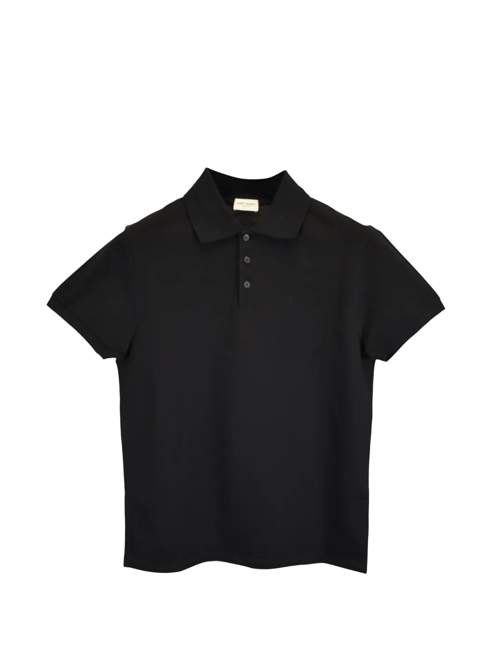Saint Laurent Pre-Owned logo-embroidered polo shirt – Black