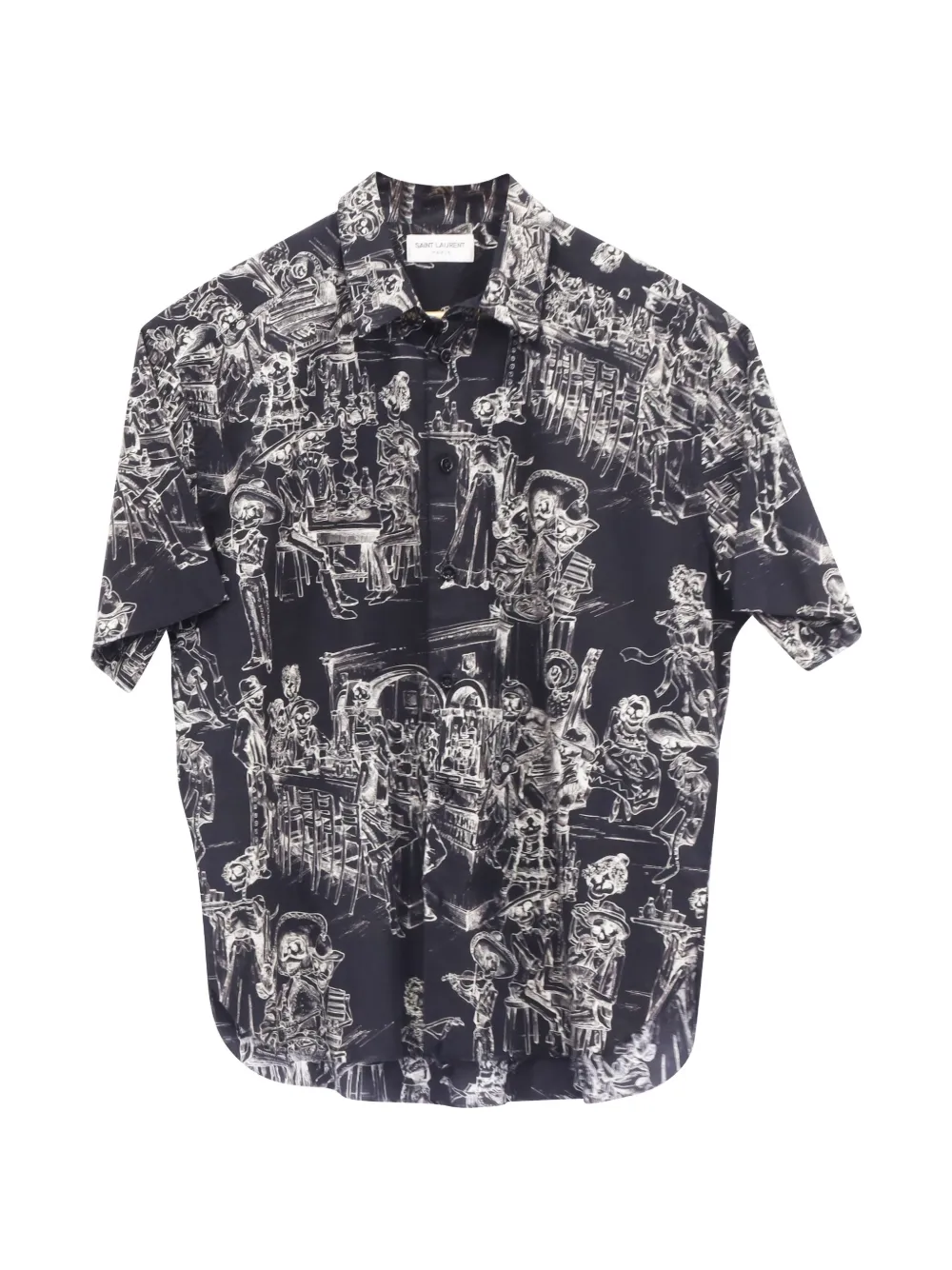Saint Laurent Pre-Owned 2019 graphic-print short-sleeve shirt - Nero