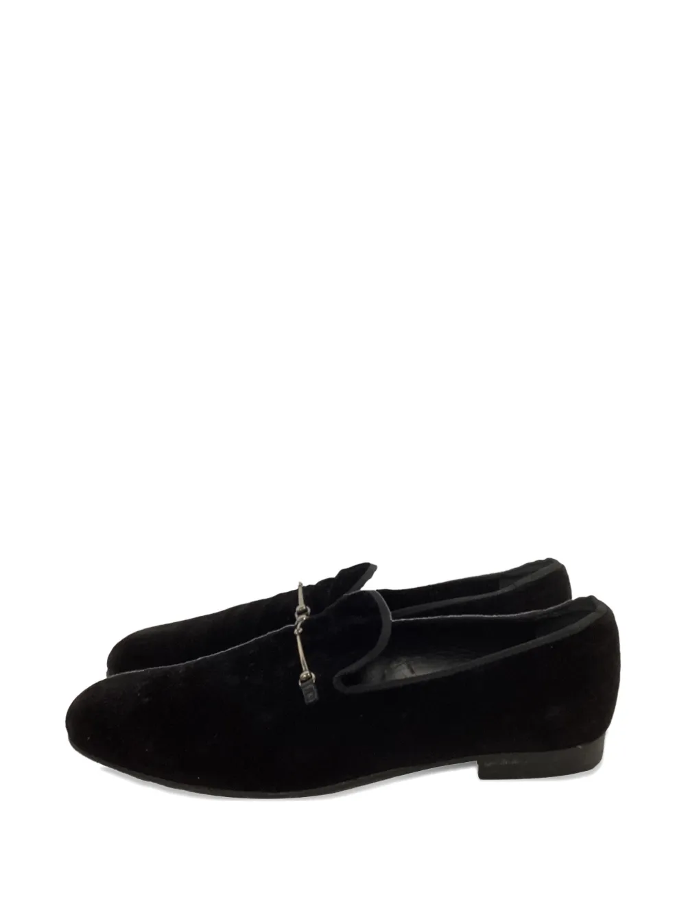 Gucci Pre-Owned Horsebit velvet loafers - Nero