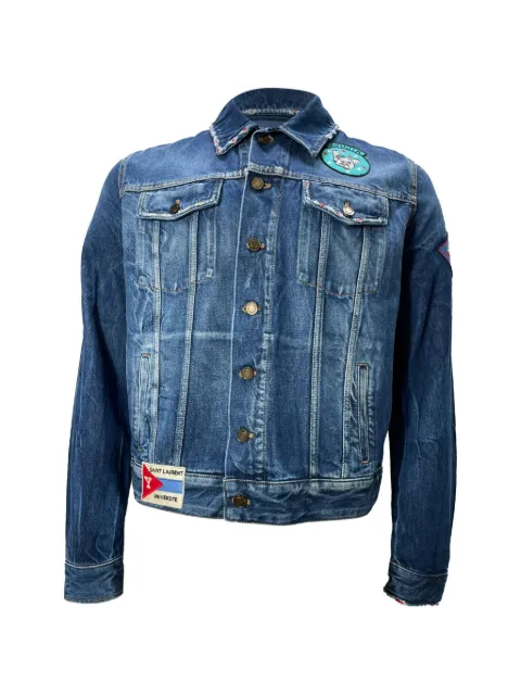 Saint Laurent Pre-Owned patch-detail denim jacket