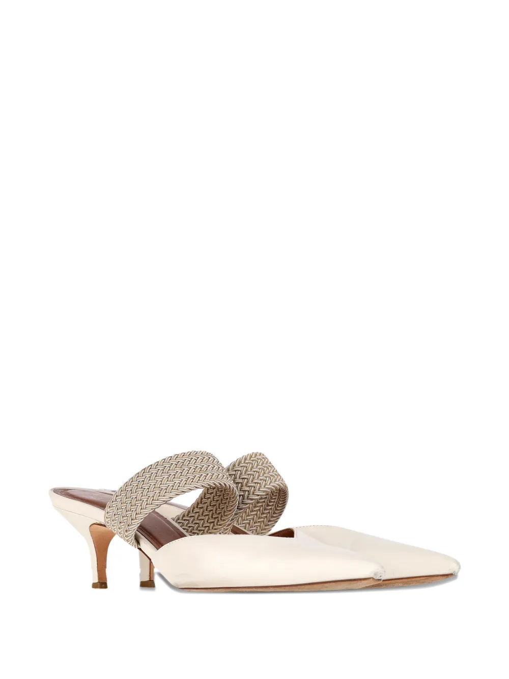 Malone Souliers Maisie woven-strap heeled mules - Beige