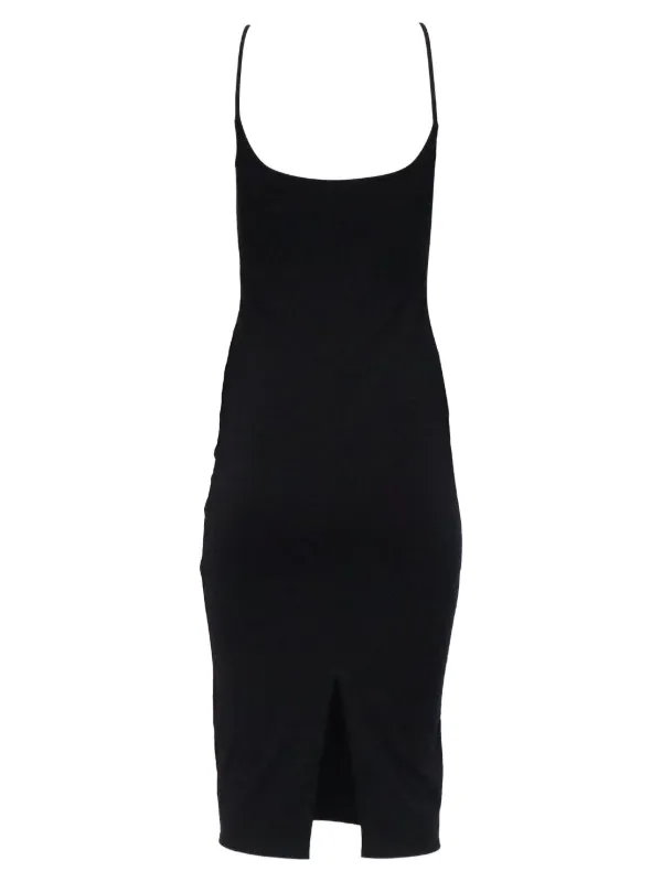 black fitted midi dress Black Cutout Fitted Midi Dress