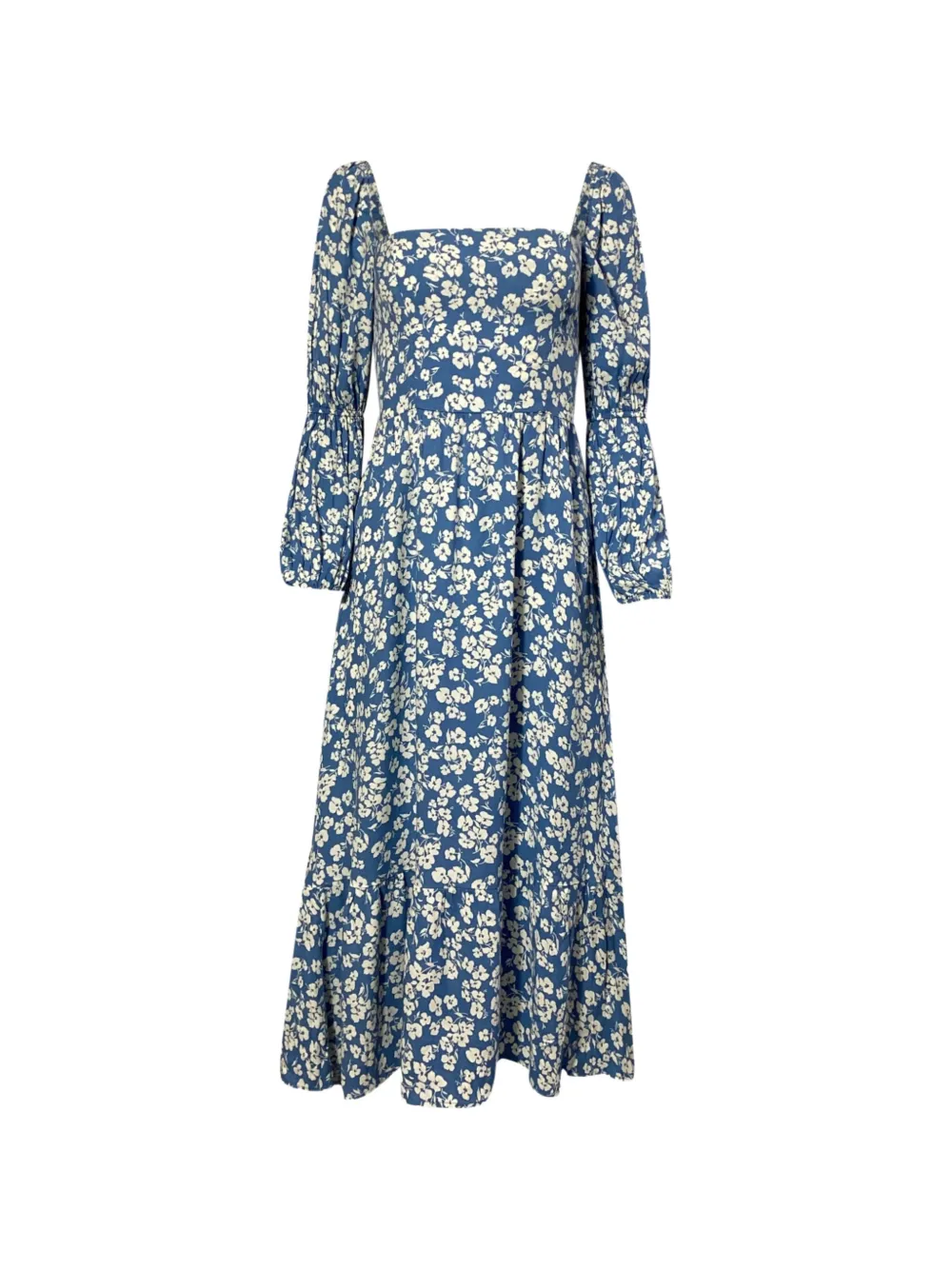 Reformation floral-print midi dress - Blu