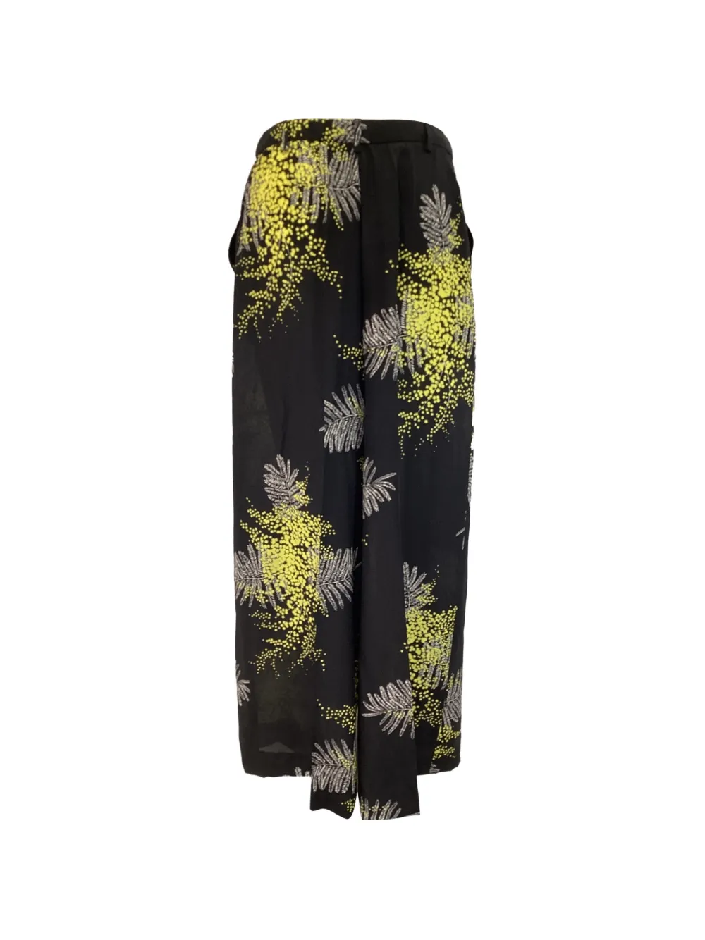 Valentino Garavani Pre-Owned printed crepe wide-leg trousers - Zwart