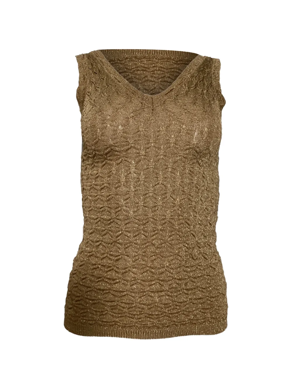 Pre-owned Missoni Sleeveless V-neck Top In Brown