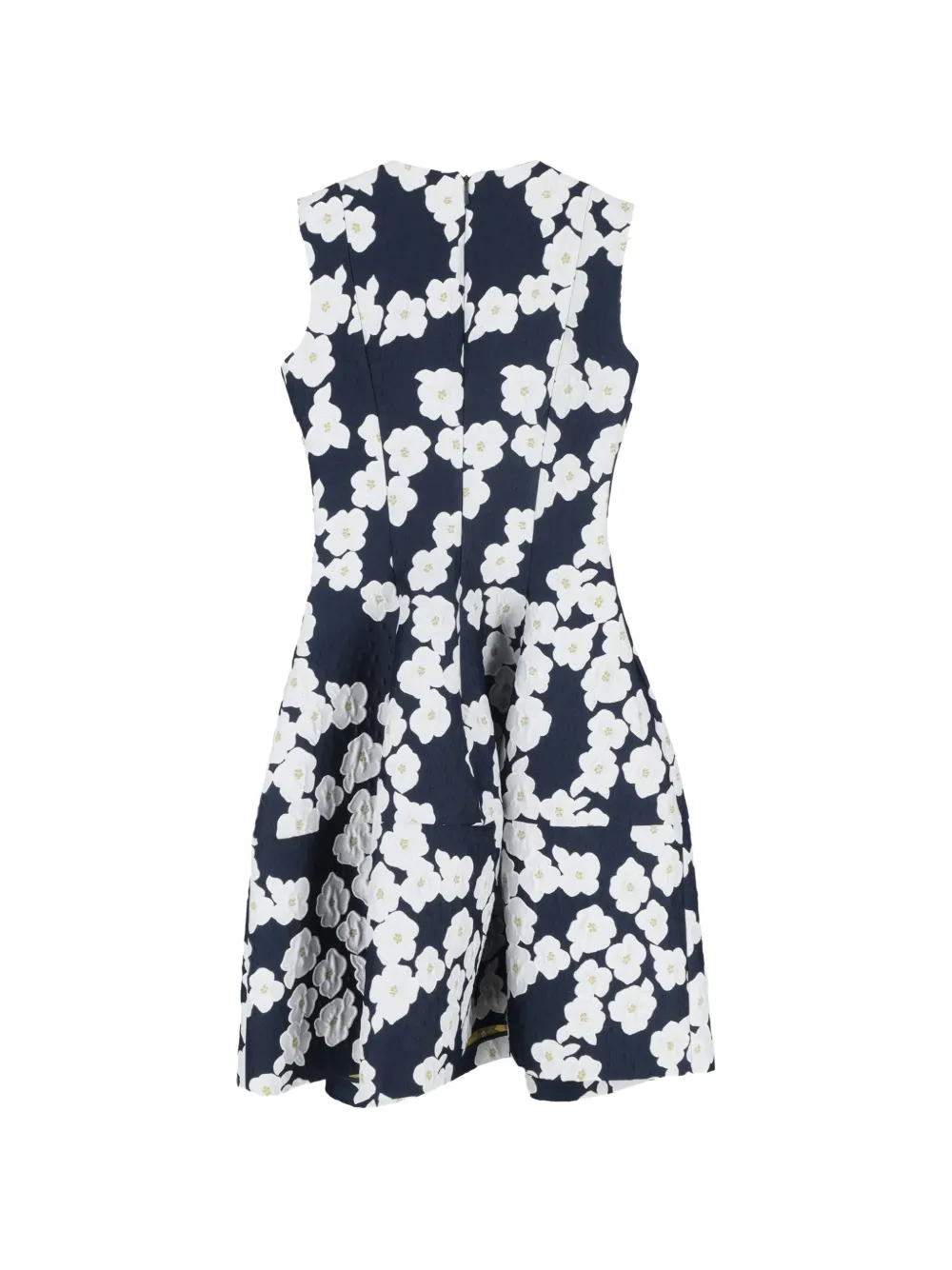 Carolina Herrera Vintage floral print knee-length dress - Blauw