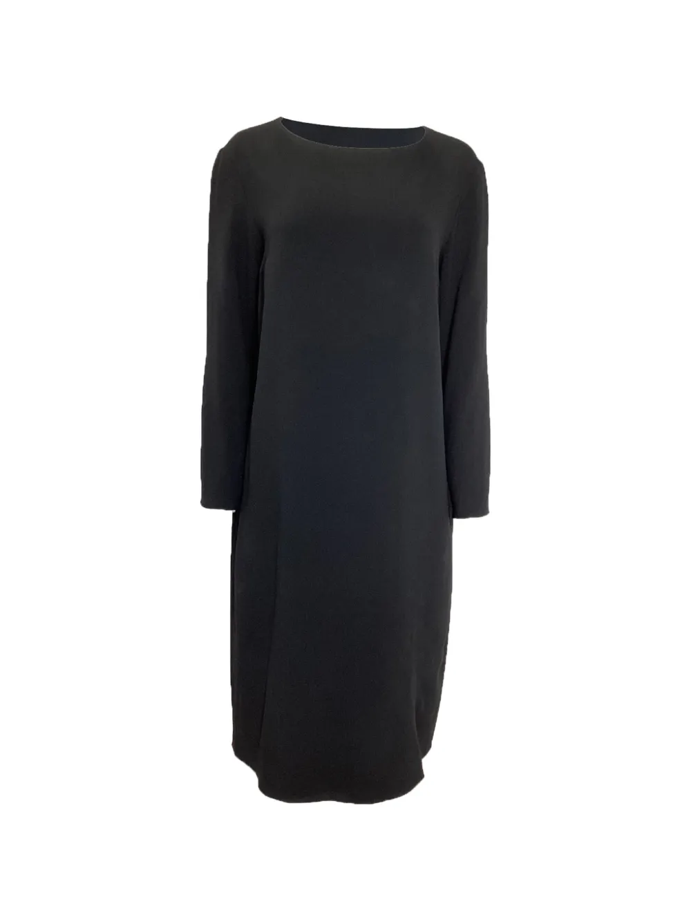 The Row Pre-Owned Larina long-sleeve midi dress - Nero