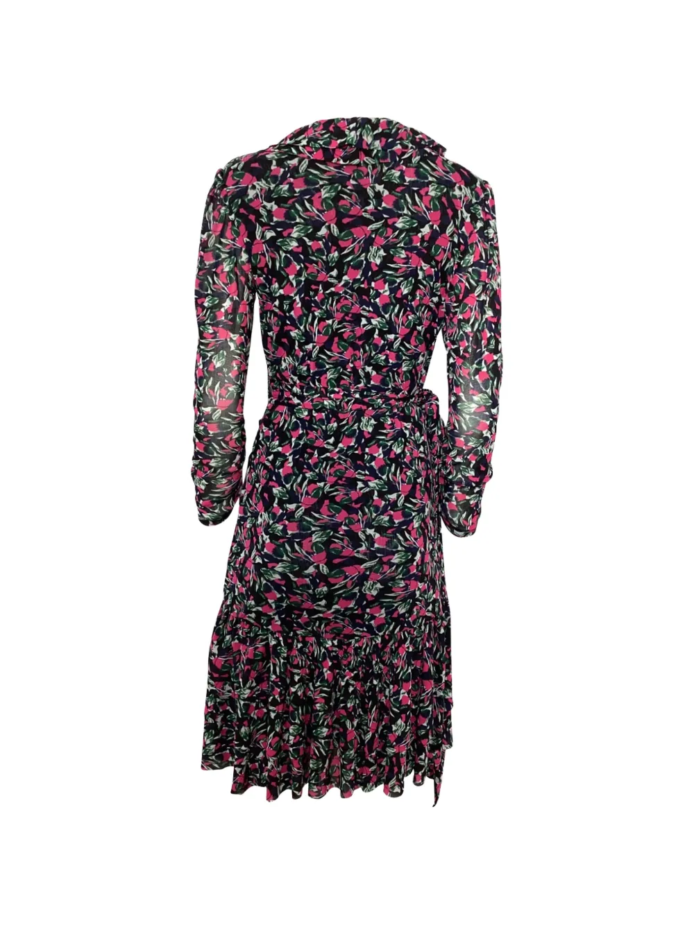 Diane Von Furstenberg Vintage ruffled floral-print dress - Zwart