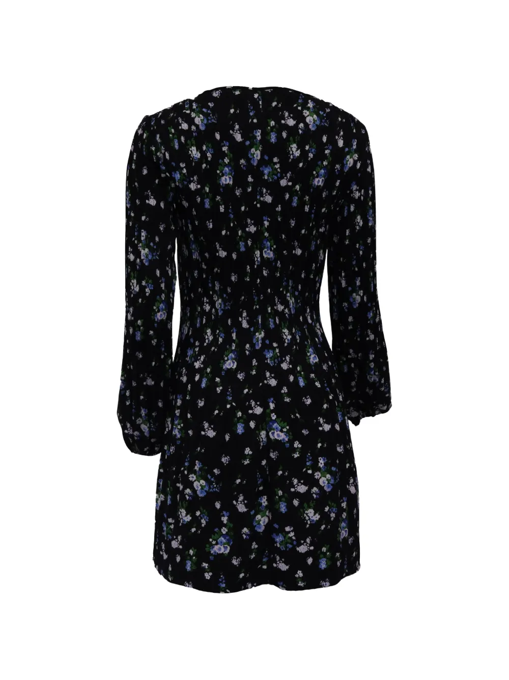 Maje floral-print long-sleeve mini dress - Zwart