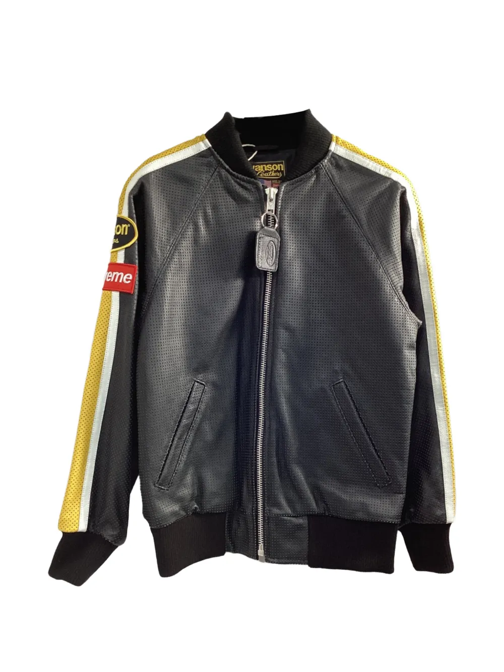 Supreme x Vanson perforated bomber jacket - Nero