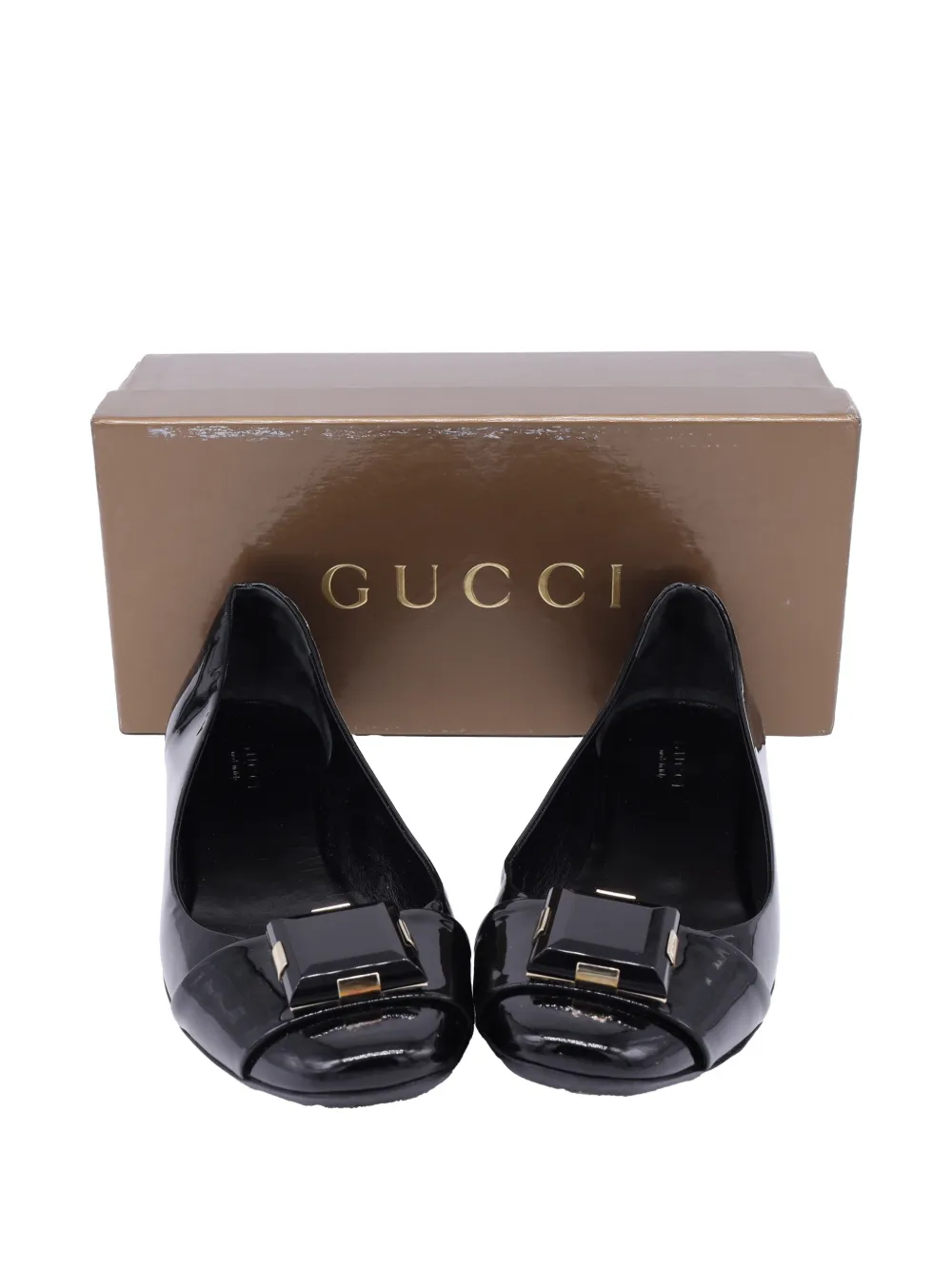 Gucci Pre-Owned logo ballet flats - Zwart