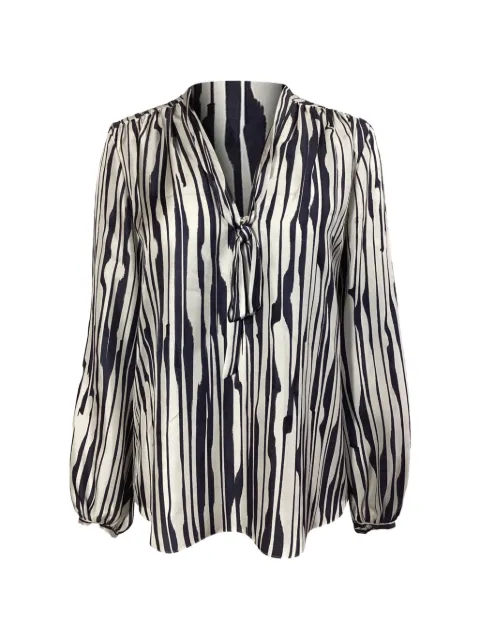 Theory zebra-print long-sleeve blouse